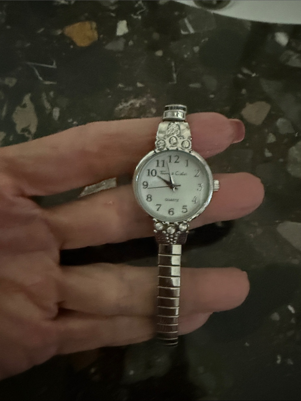 Silver Crystal Accent Stretch Watch - Picture 1 of 4